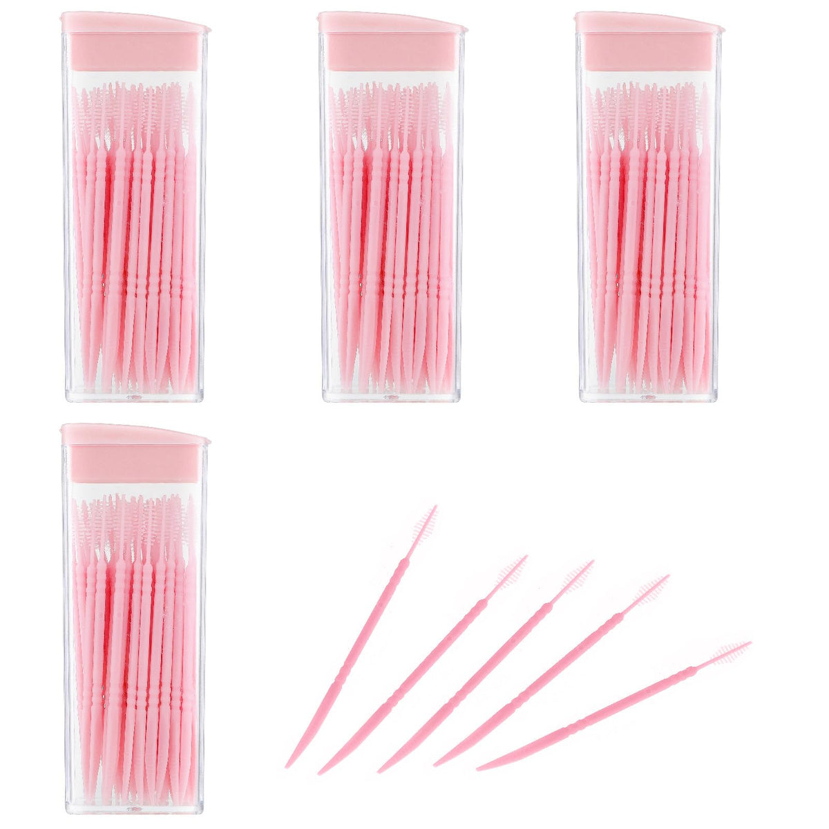WLLHYF 200Pcs Double Head 50pcs/Box Plastic Toothpick Double-Head Dental Toothpicks Dental Floss Interdental Toothpick Brush Teeth Stick