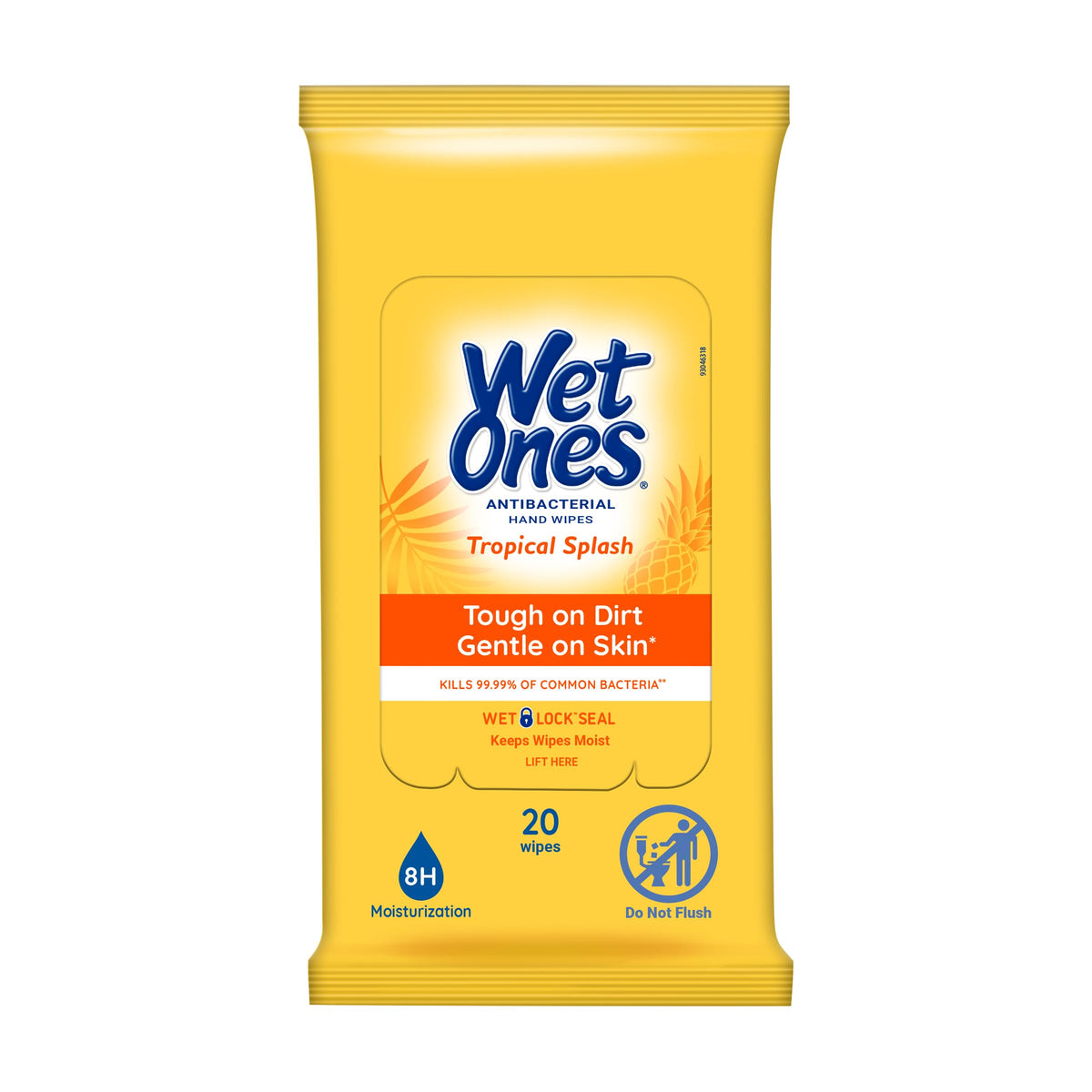 Wet Ones Antibacterial Hand Wipes, Tropical Splash, 20 ct (10 Pack)