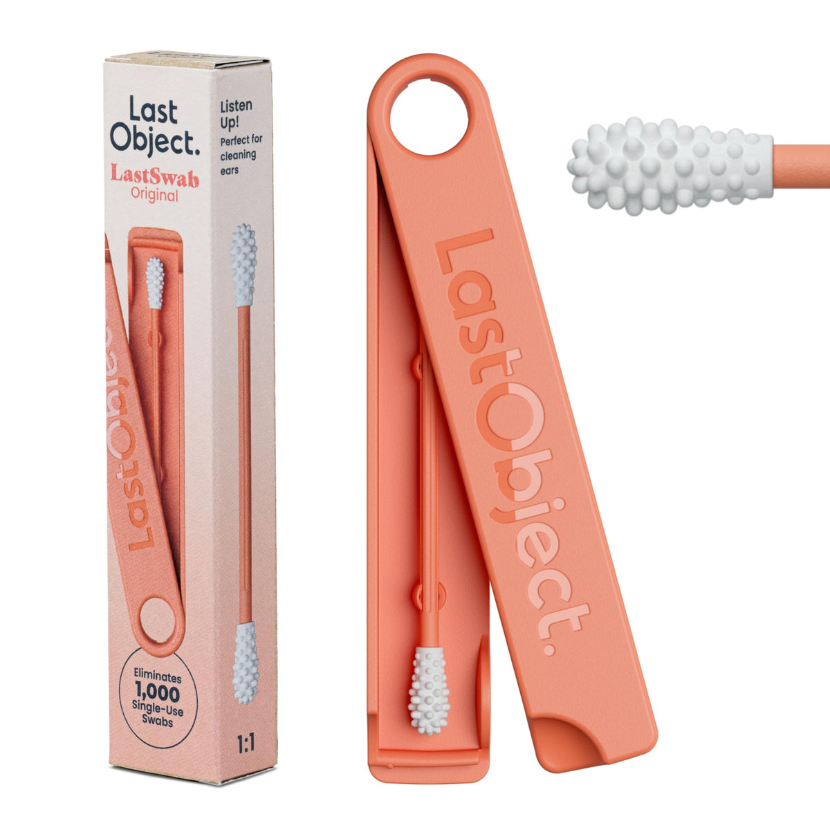 LastSwab® Reusable Cotton Swabs & Reusable Q-Tips - Washable Silicone Ear Swabs, Ear Cleaner & Wax Removal Tool - Eco-Friendly Zero Waste Single-Use Qtips Alternative - Travel Case Holder - Turquoise