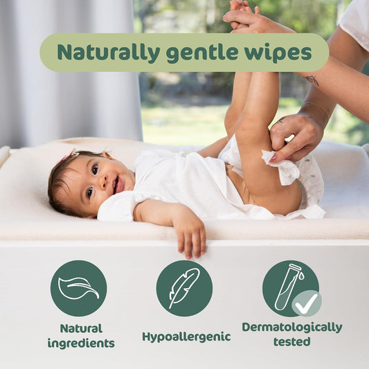 Naty Baby Wipes for Sensitive Skin & 98% Water, 672 Count (12 Packs)
