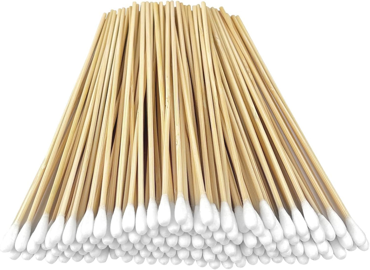 200 PCS Long Wooden Cotton Swabs, Cleaning Cotton Sticks with Wood Handle for Oil Makeup Gun Applicators, Eye Ears Eyeshadow Brush and Remover Tool, Cutips Buds for Baby and Home Accessories