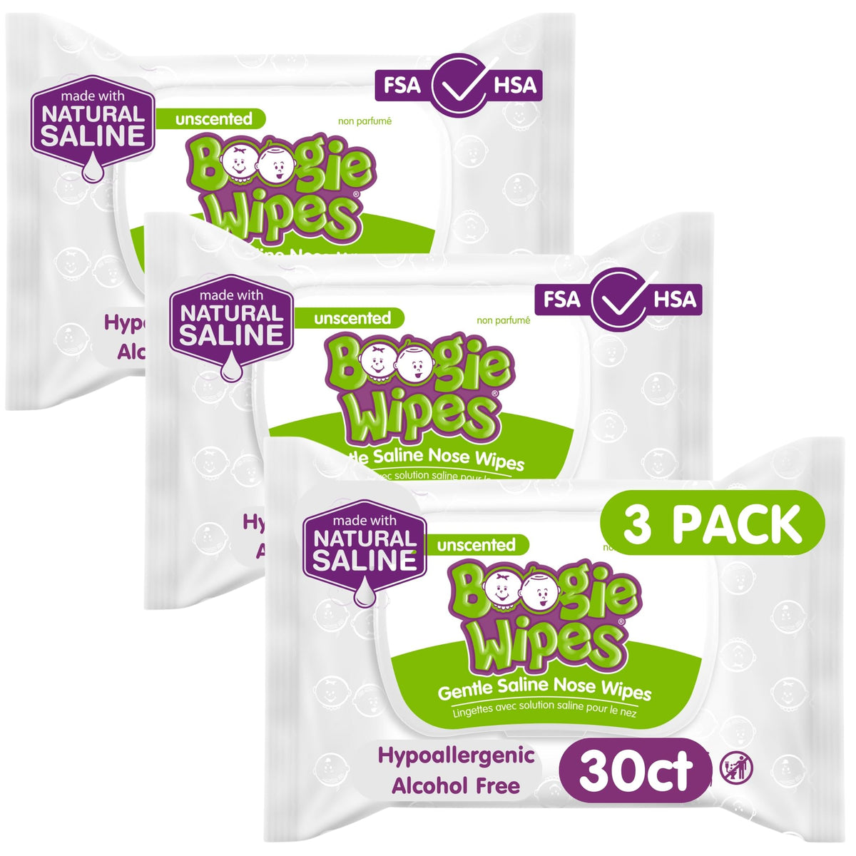 Boogie Wipes Gentle Saline Nose Wipes - 180 Count