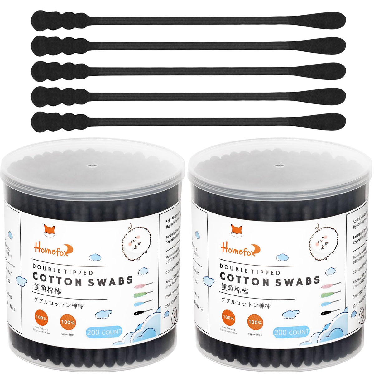 Cotton Swabs Spiral - 600 Count Organic Cotton Buds Double Side Tightly Wrapped Cotton Tips Paper Stick Soft Gentle Lint-Free Cruelty-Free, Round & Spiral (White)