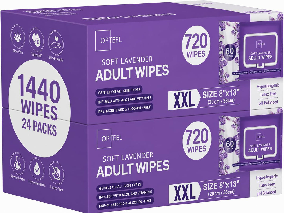 OPTEEL Adult Wipes for the Elderly – Extra Large 8x13, Pre-Moistened 720ct