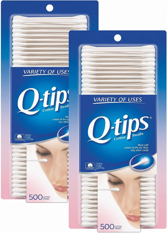 623181 Q-Tips Cotton Swab, Standard, White, 500 Count (Pack of 1)