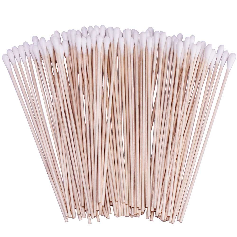 1200 Count 6 Inch Long Cotton Swabs with Wooden Sticks, Cleaning Cotton Sticks Cotton Tipped Applicators Cleaning Swabs
