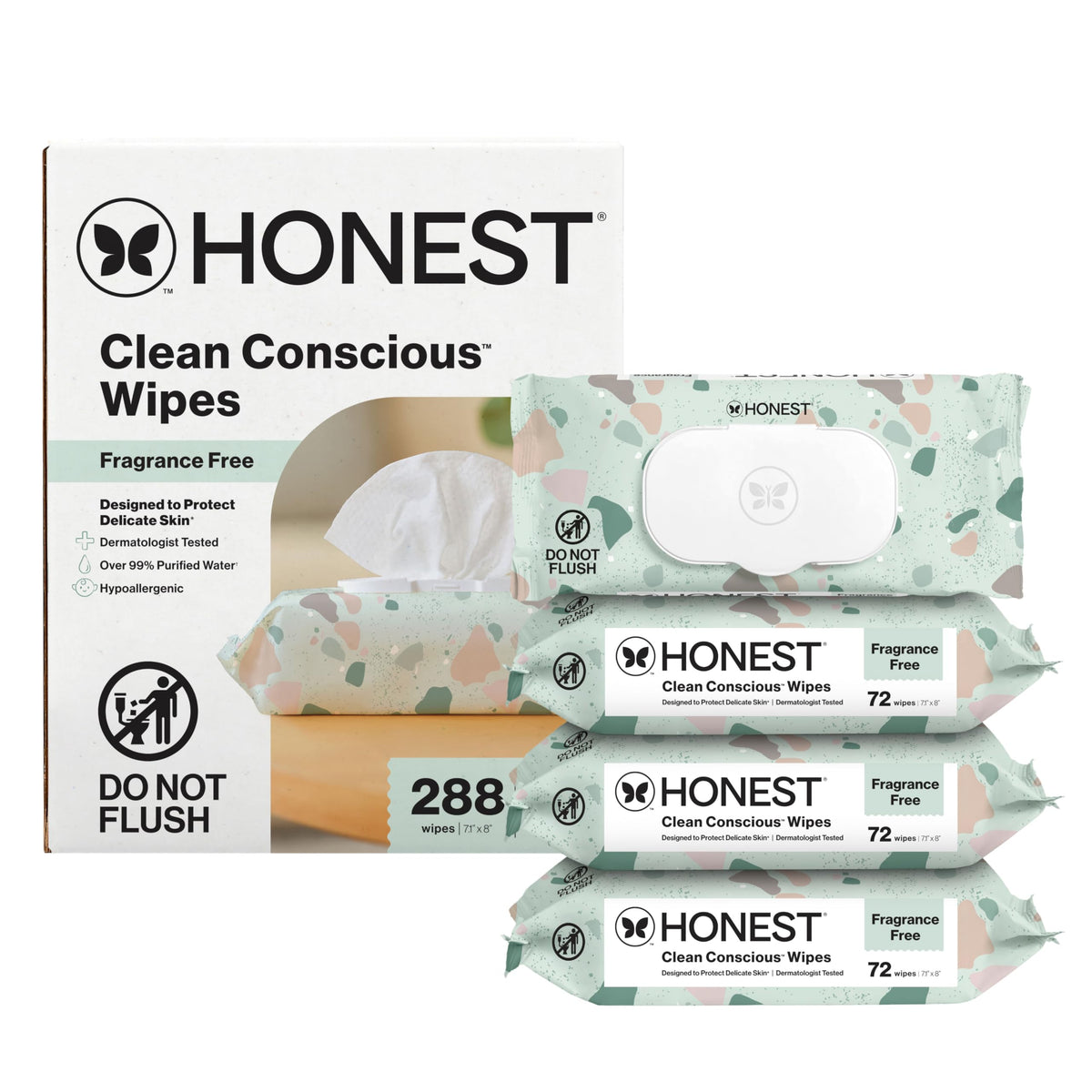 The Honest Company Multi-Use Baby Wipes, Balance Blues, 288 Count