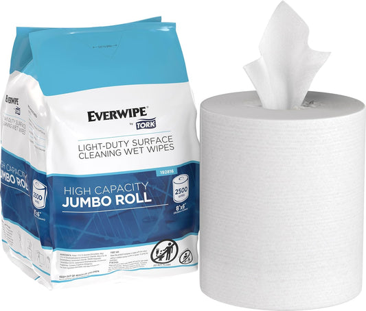 Everwipe by Tork Light-Duty Surface Cleaning Wet Wipe W12, 2 x 2500, 192816