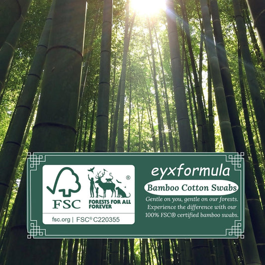 Eyxformula 6 Inch Long Cotton Swabs 500 Count, FSC Certified Bamboo Sticks