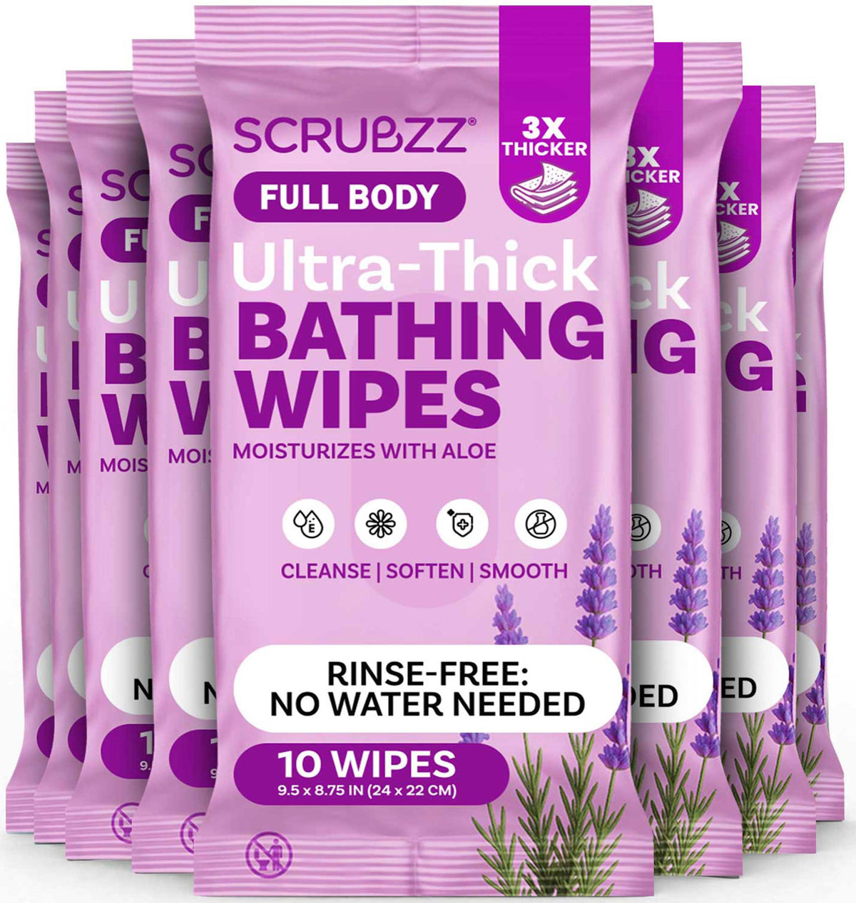 Body Wipes for Adults Bathing No Rinse - Shower Wipes for Men & Women