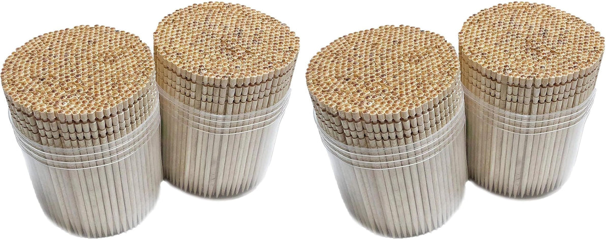 1000 Wooden Toothpicks Ornate Handle in Toothpicks Holder 2 Packs of 500