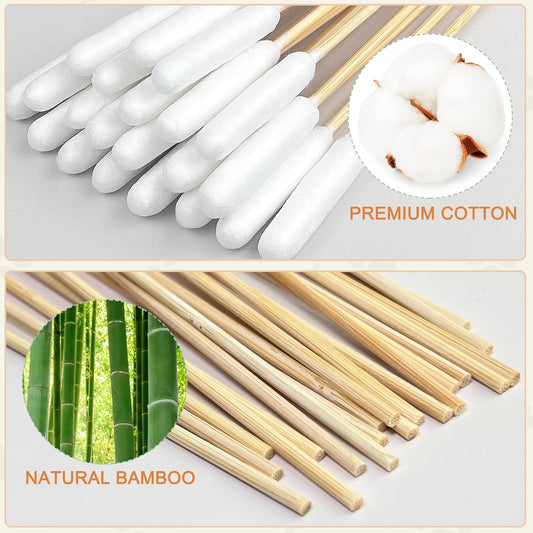 100 PCS Professional Dog Ear Cleaning Swabs - 6-inch Large Cotton Swabs