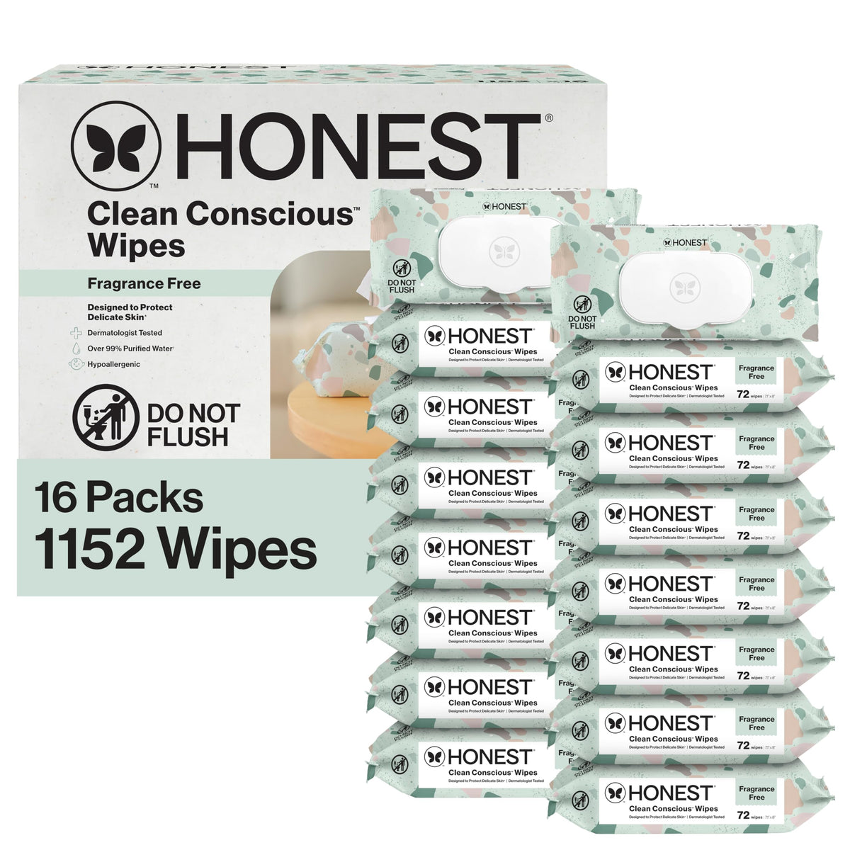The Honest Company Multi-Use Baby Wipes, Balance Blues, 288 Count