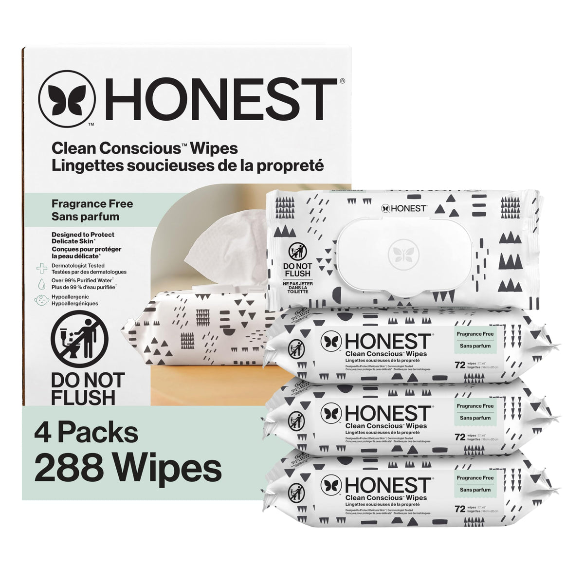 The Honest Company Multi-Use Baby Wipes, Balance Blues, 288 Count