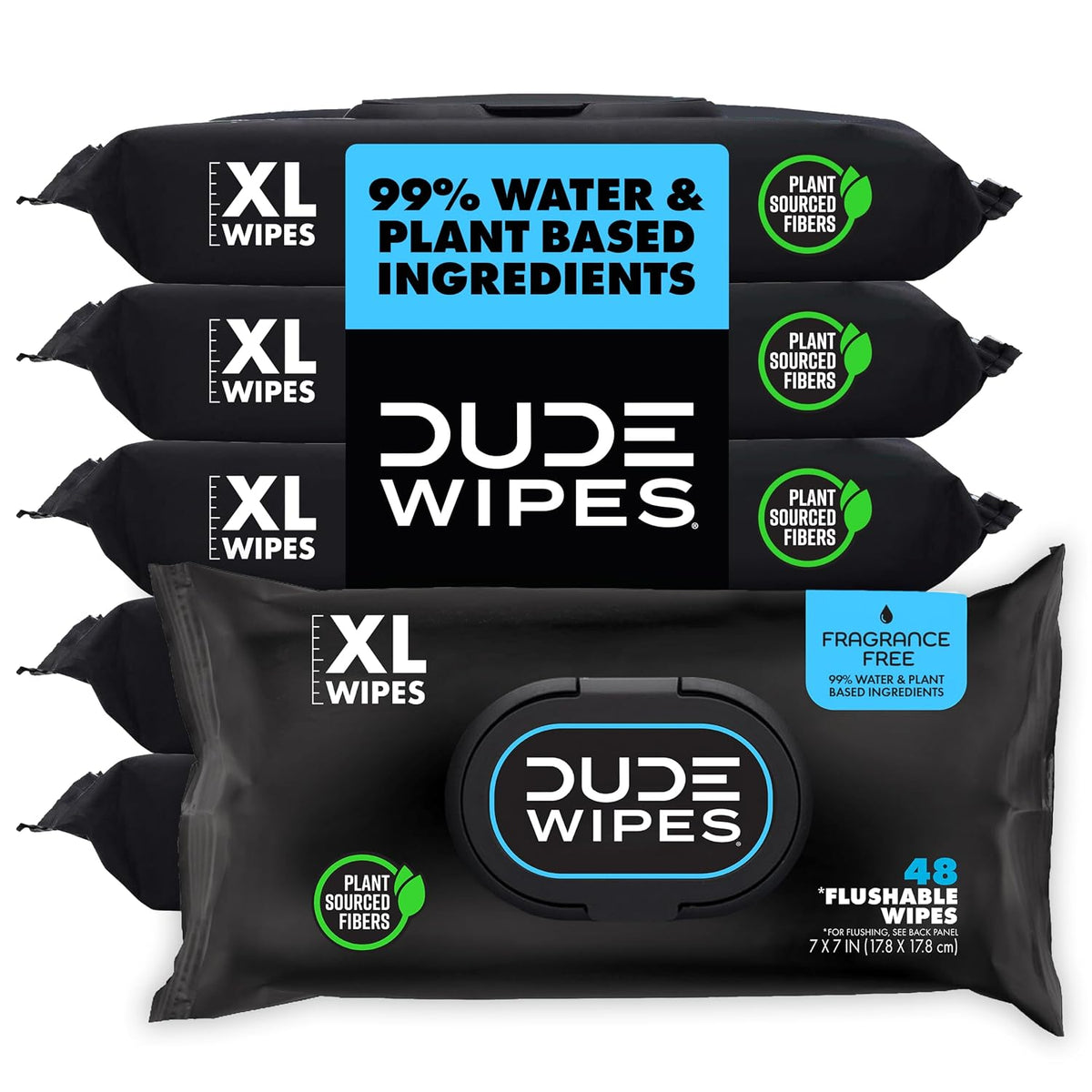 DUDE Wipes Unscented Adult Flushable Wet Wipes, Sensitive Skin, 288 Count