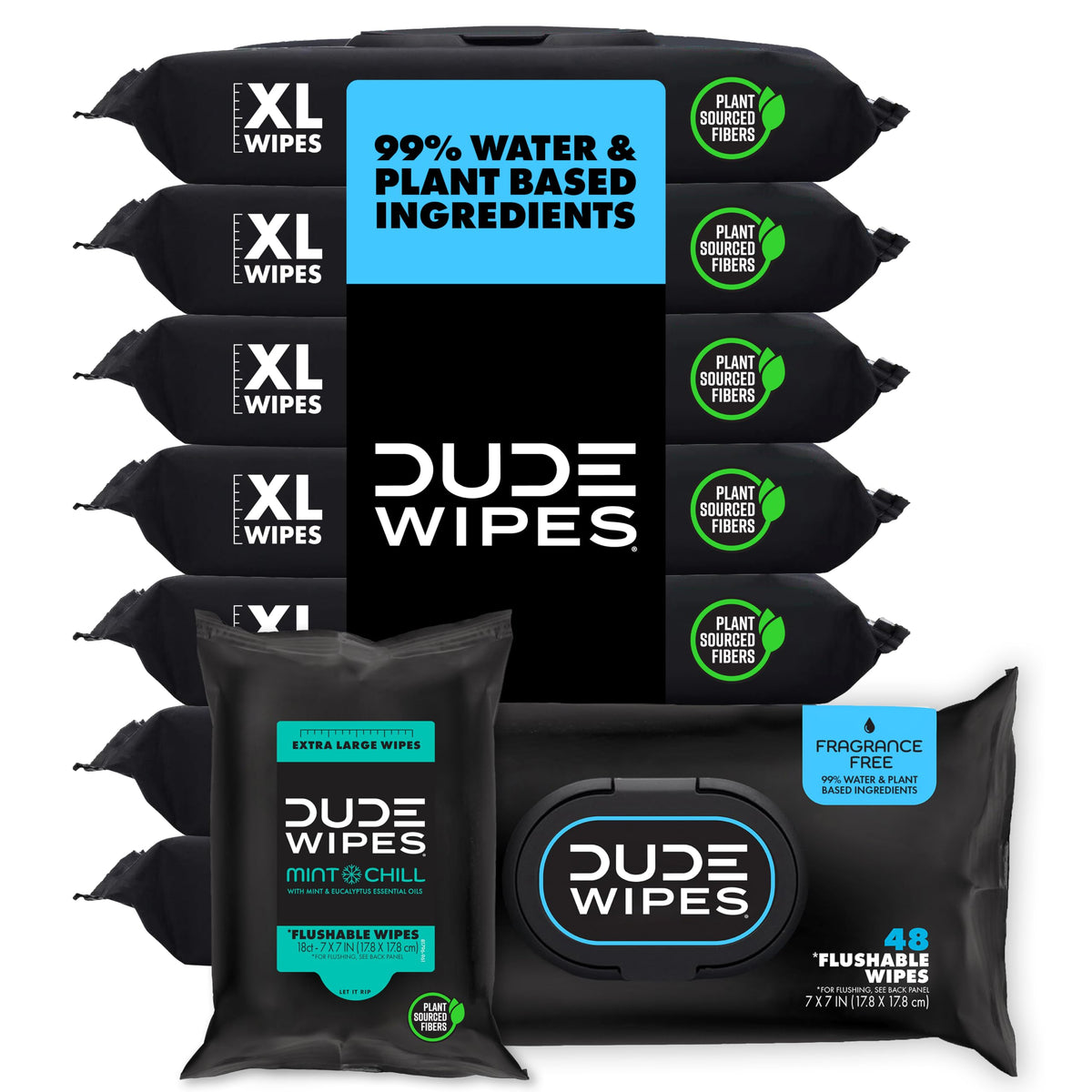 DUDE Wipes Unscented Adult Flushable Wet Wipes, Sensitive Skin, 288 Count