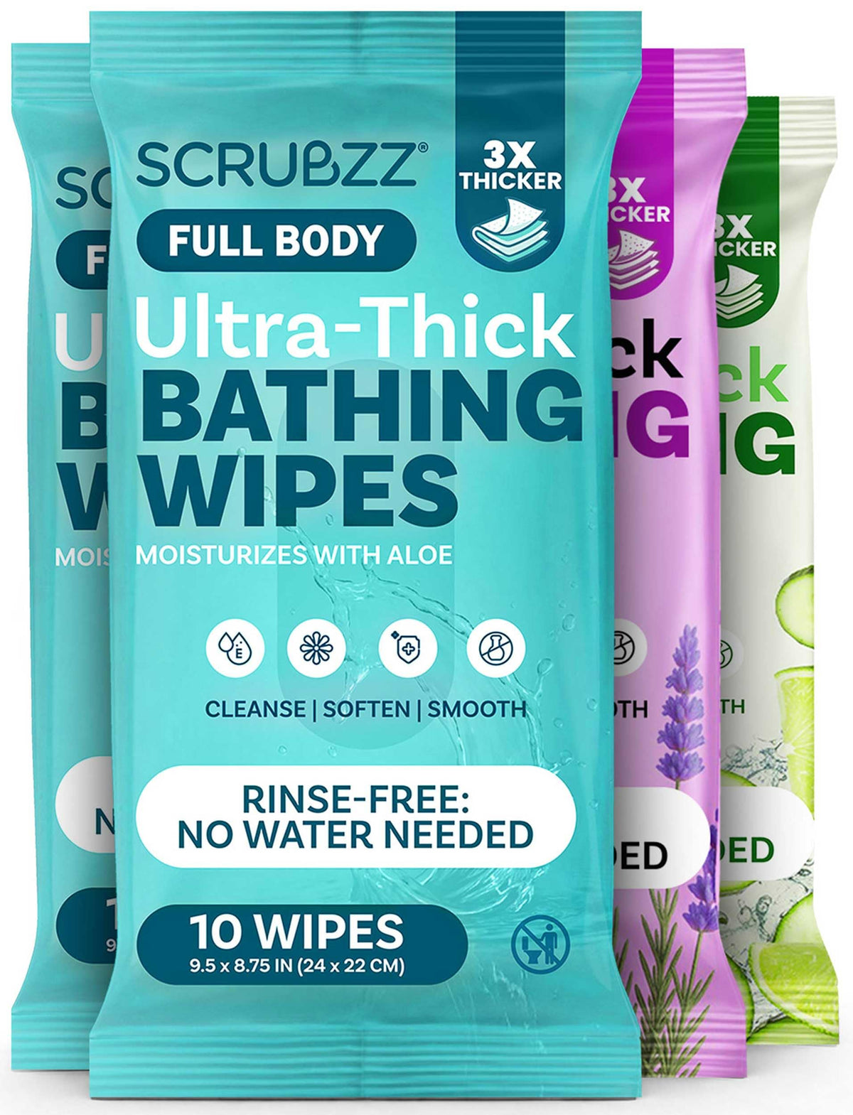 Body Wipes for Adults Bathing No Rinse - Shower Wipes for Men & Women