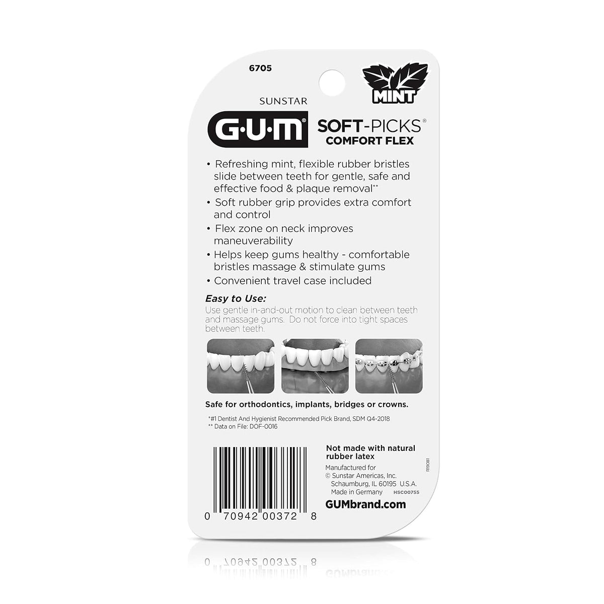 GUM Soft-Picks Comfort Flex Mint Interdental Picks, 80 Count