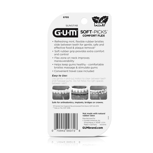 GUM Soft-Picks Comfort Flex Mint Interdental Picks, 80 Count