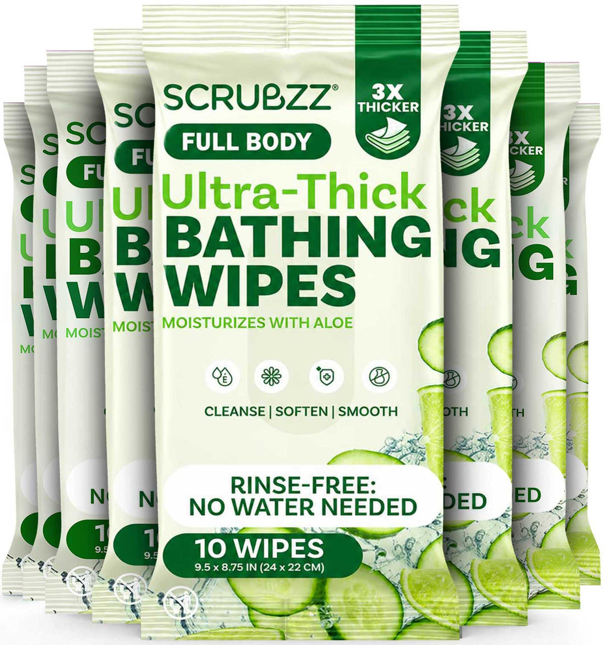 Body Wipes for Adults Bathing No Rinse - Shower Wipes for Men & Women