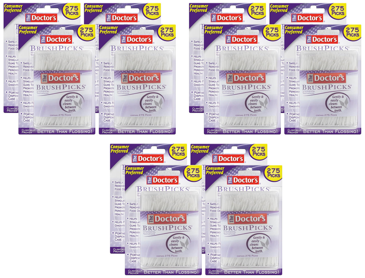 The Doctor's BrushPicks Interdental Toothpicks, 1,100 Picks, 4 Pack of 275 Picks